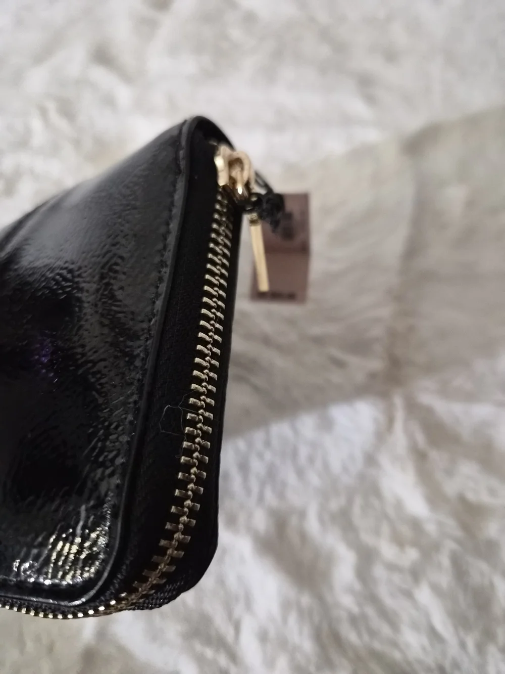 Victoria's Secret Black Patent Zip-Around Wallet with Gold Studs - Picture 10 of 10